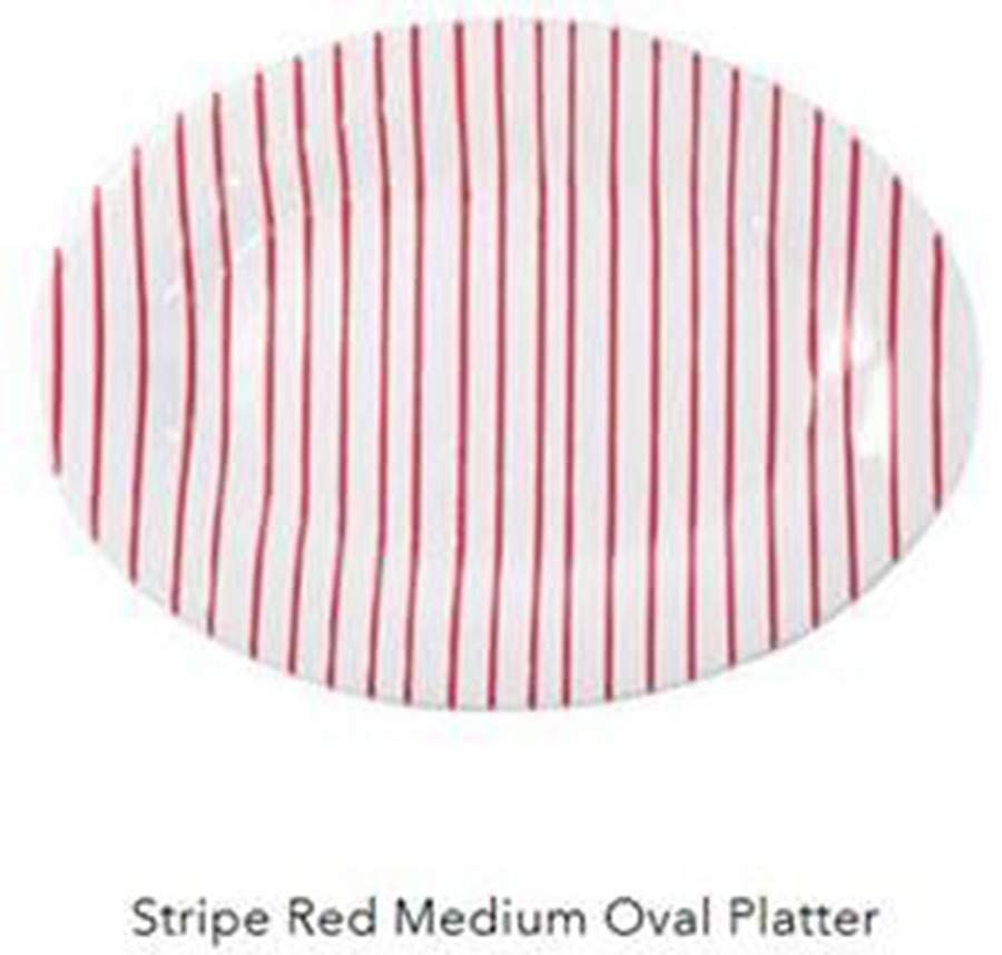 Net and Stripe 17" Oval Serving Platter by Vietri (Italy)-1