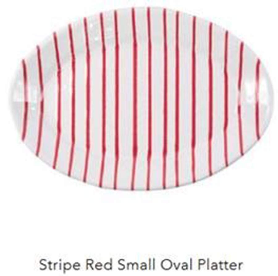 Net and Stripe 12" Oval Serving Platter by Vietri (Italy)-1