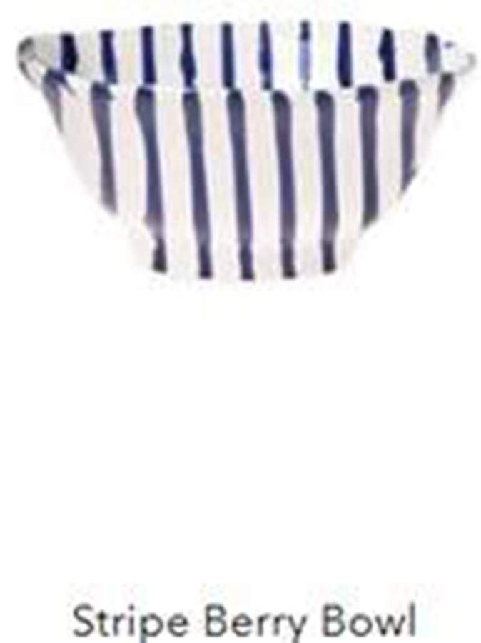 Net and Stripe Fruit/Dessert (Sauce) Bowl by Vietri (Italy)-1