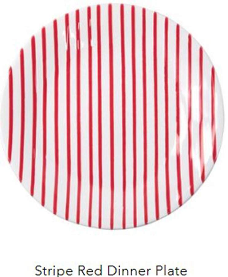 Net and Stripe Dinner Plate by Vietri (Italy)-1