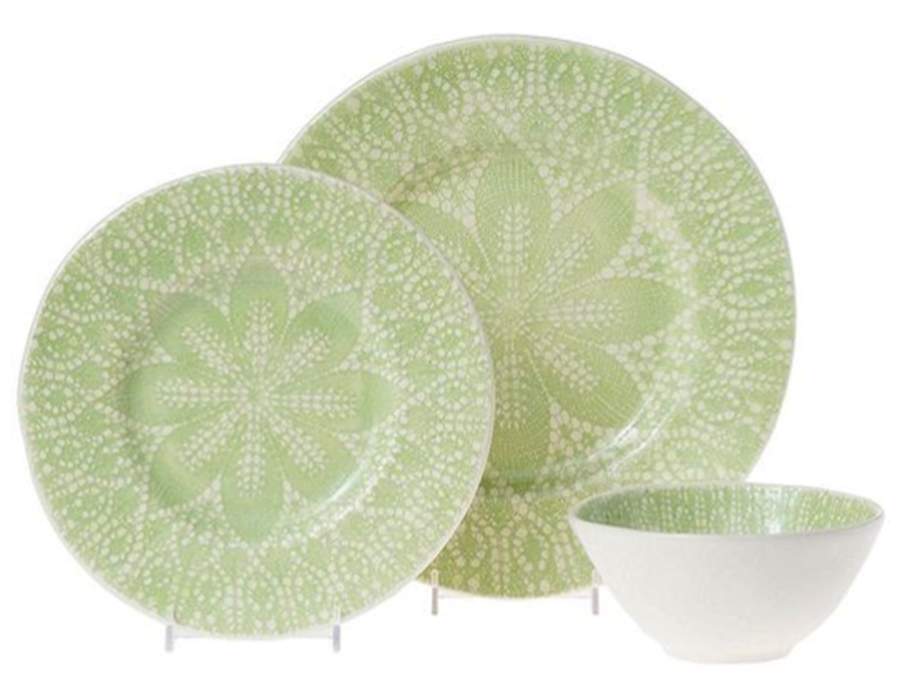 Lace Pistachio Dinner Plate by Vietri (Italy)-1