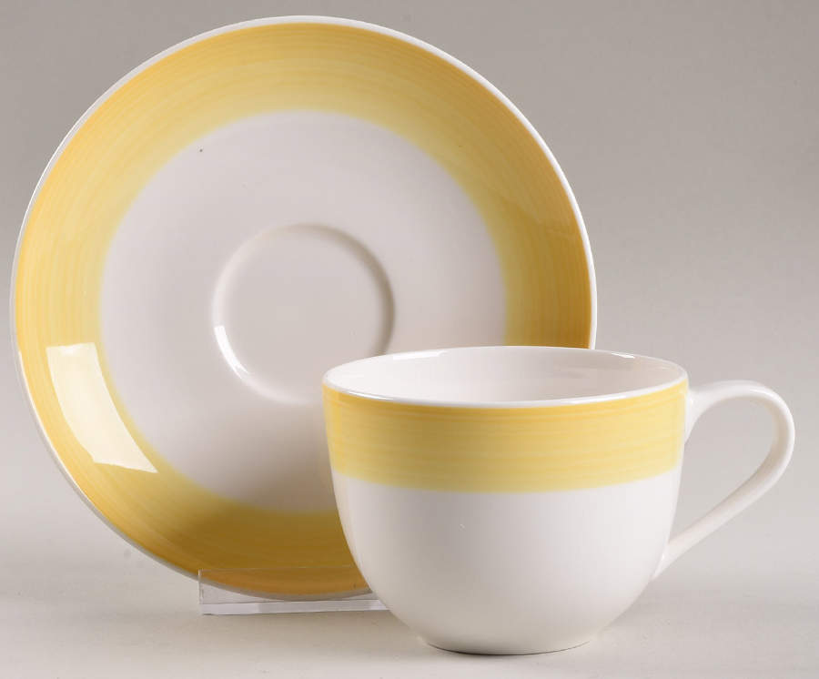 Colorful Life (Lemon Pie) Flat Cup & Saucer Set by Villeroy & Boch-1