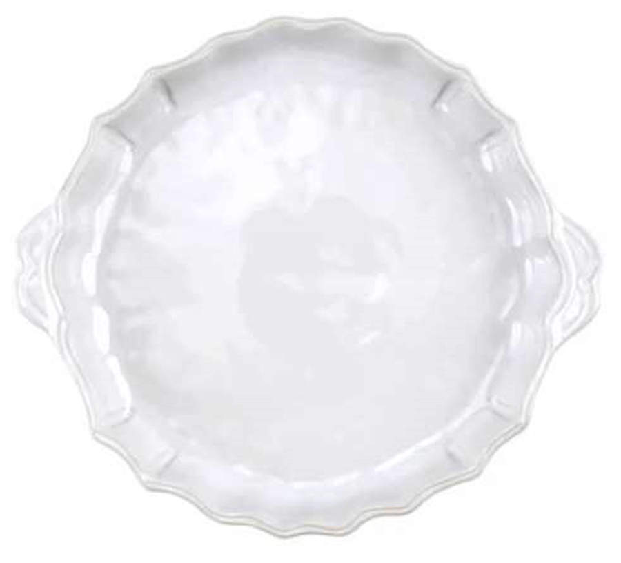 Incanto Stone White Pie Serving Plate by Vietri (Italy)-1