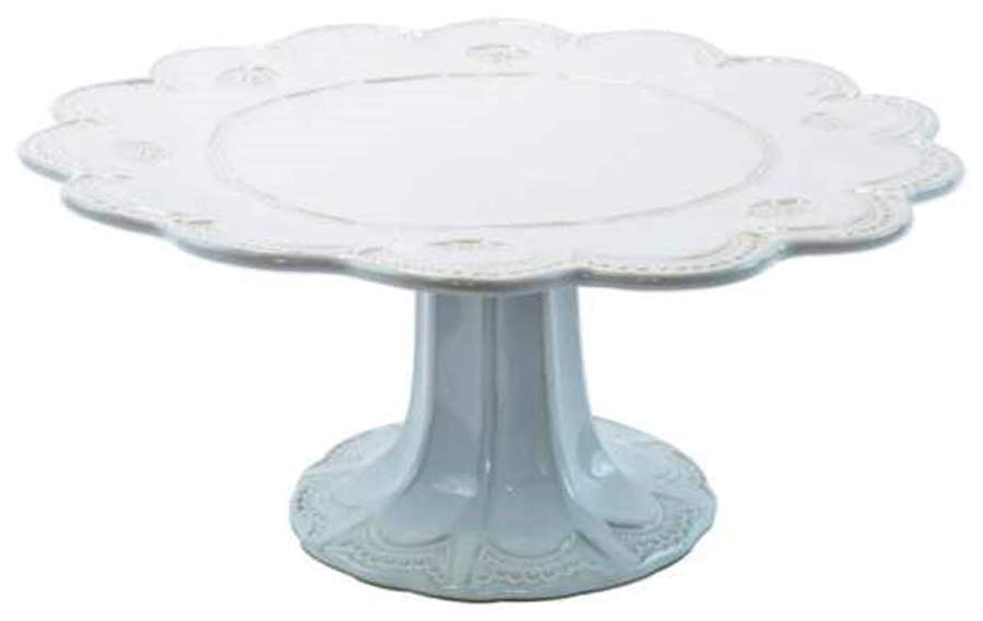 Incanto Stone White 13" Diameter Pedestal Cake Stand by Vietri (Italy)-1