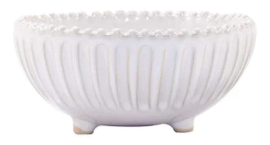 Incanto Stone White 5" Footed Bowl by Vietri (Italy)-1