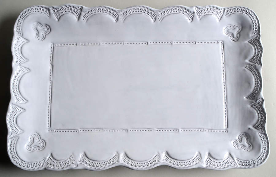 Incanto Stone White 15" Rectangular Serving Platter by Vietri (Italy)-1