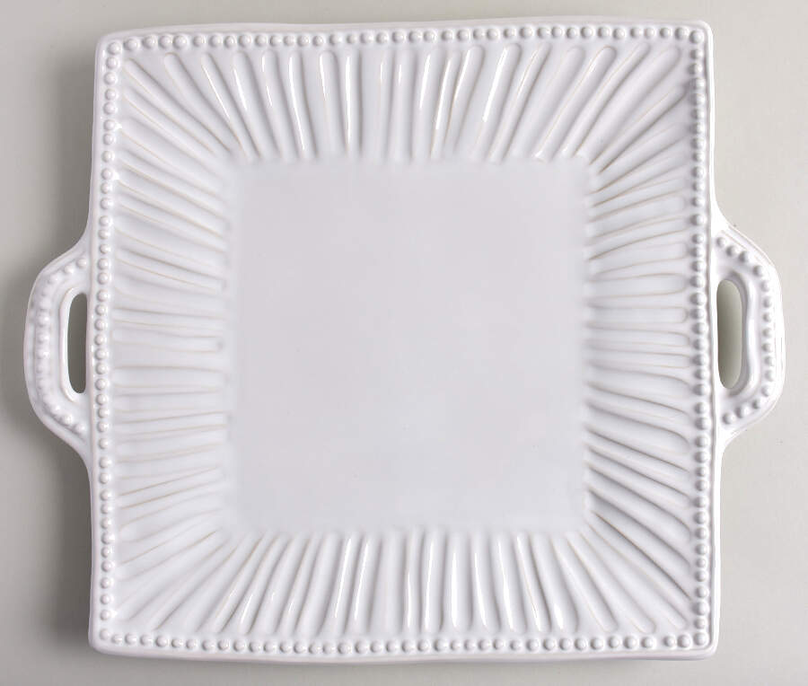 Incanto Stone White 16" Square Serving Platter by Vietri (Italy)-1