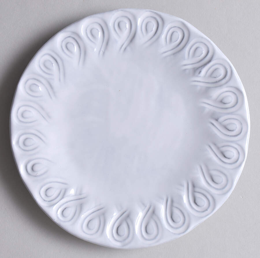 Incanto Stone White Canape Plate by Vietri (Italy)-1