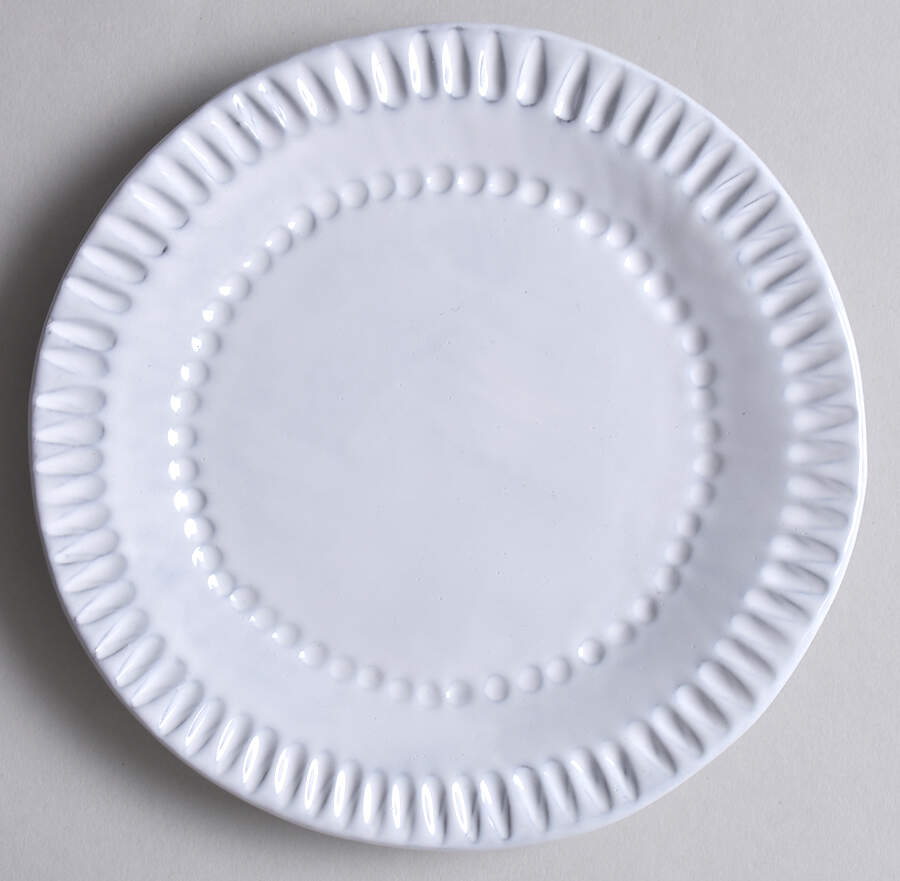 Incanto Stone White Canape Plate by Vietri (Italy)-1