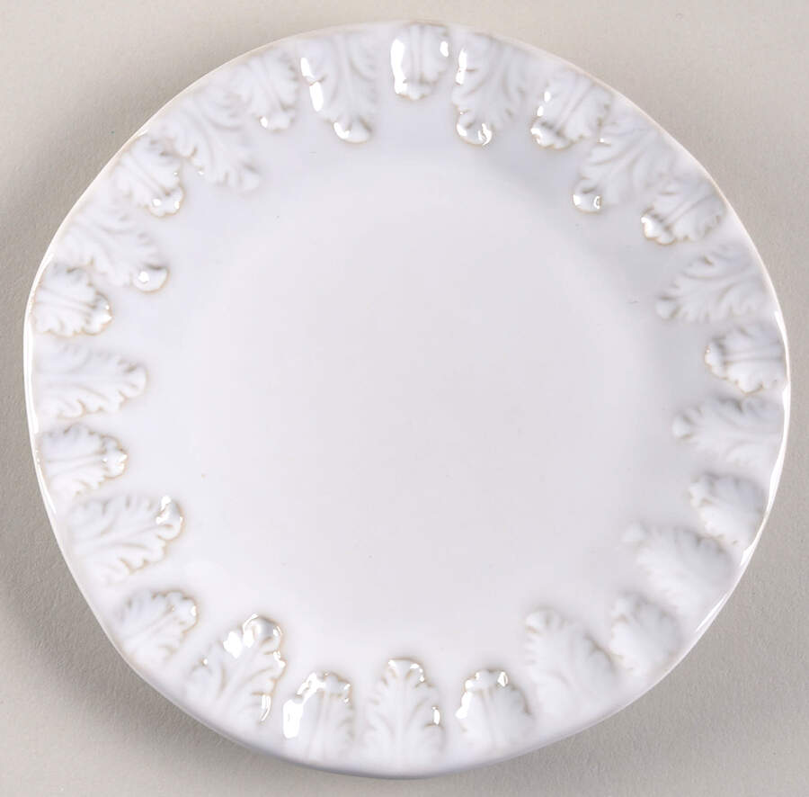 Incanto Stone White Canape Plate by Vietri (Italy)-1