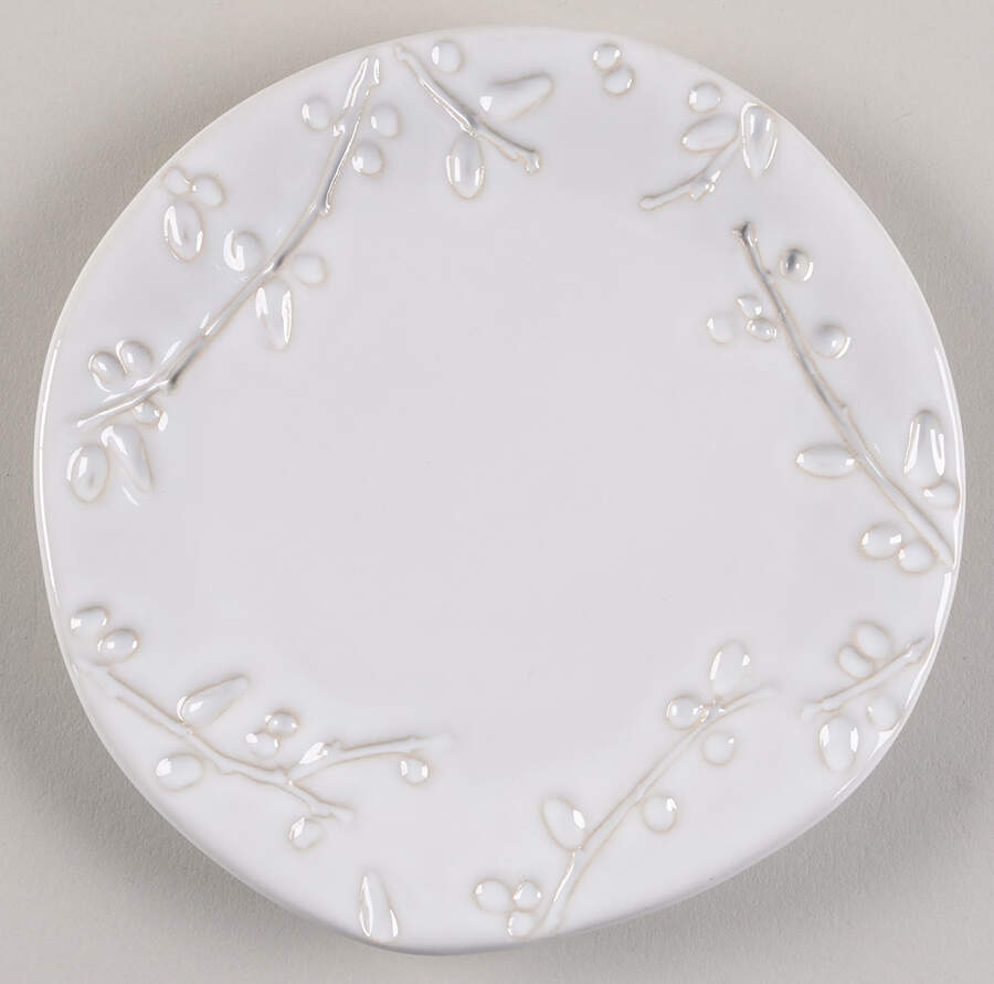 Incanto Stone White Canape Plate by Vietri (Italy)-1