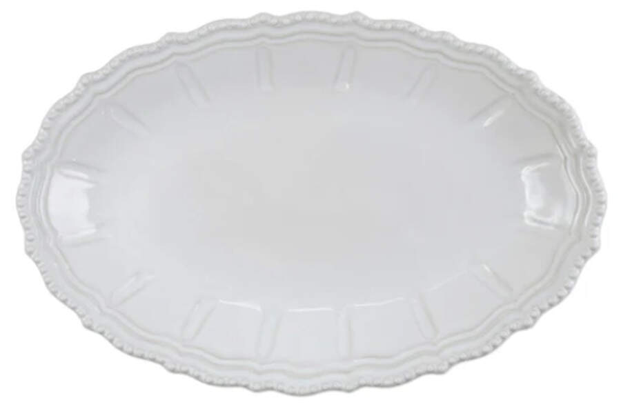 Incanto Stone White Shallow Serving Bowl by Vietri (Italy)-1