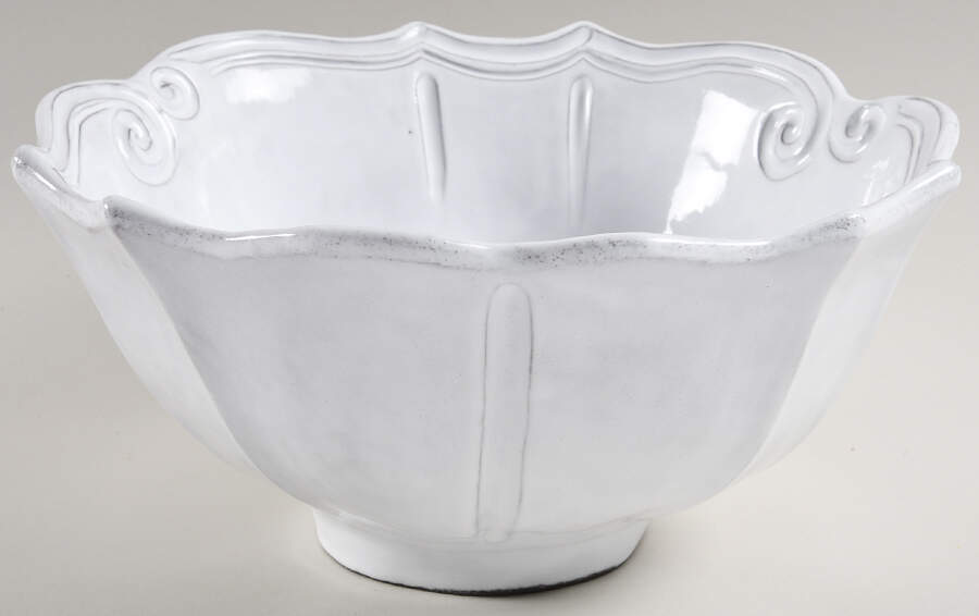 Incanto Stone White 10" Round Serving Bowl by Vietri (Italy)-1