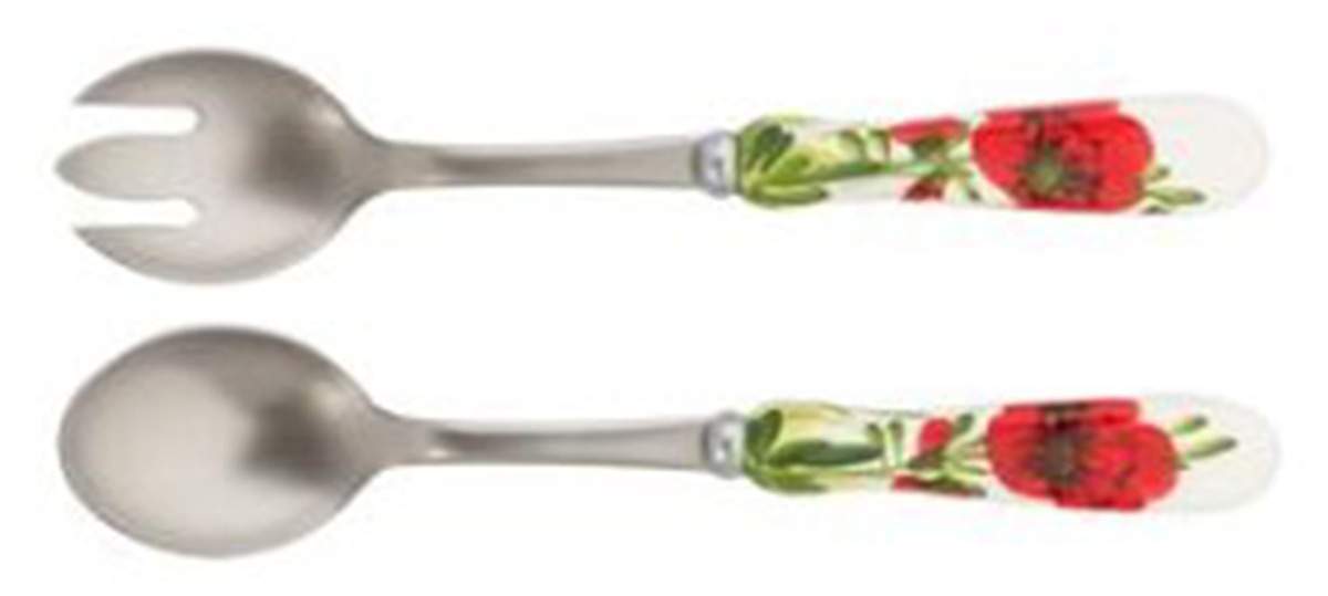 Lastra Poppy (2 Piece) Salad Set with Stainless Bowl by Vietri (Italy)-1