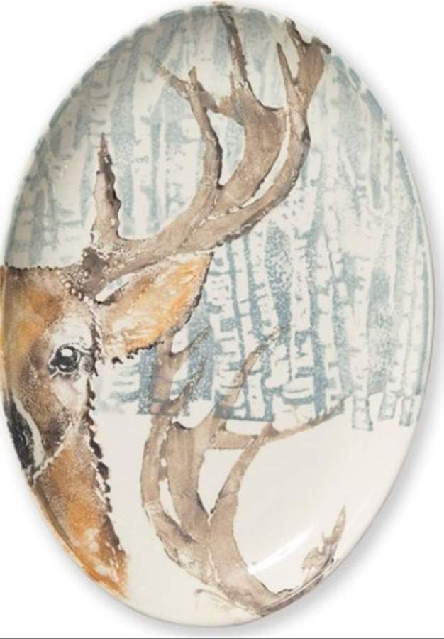Into the Woods 17" Oval Serving Platter by Vietri (Italy)-1