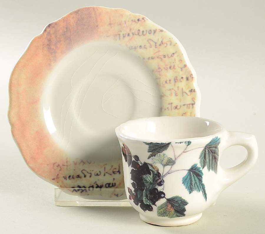 VIE159 Footed Demitasse Cup & Saucer Set by Vietri (Italy)-1