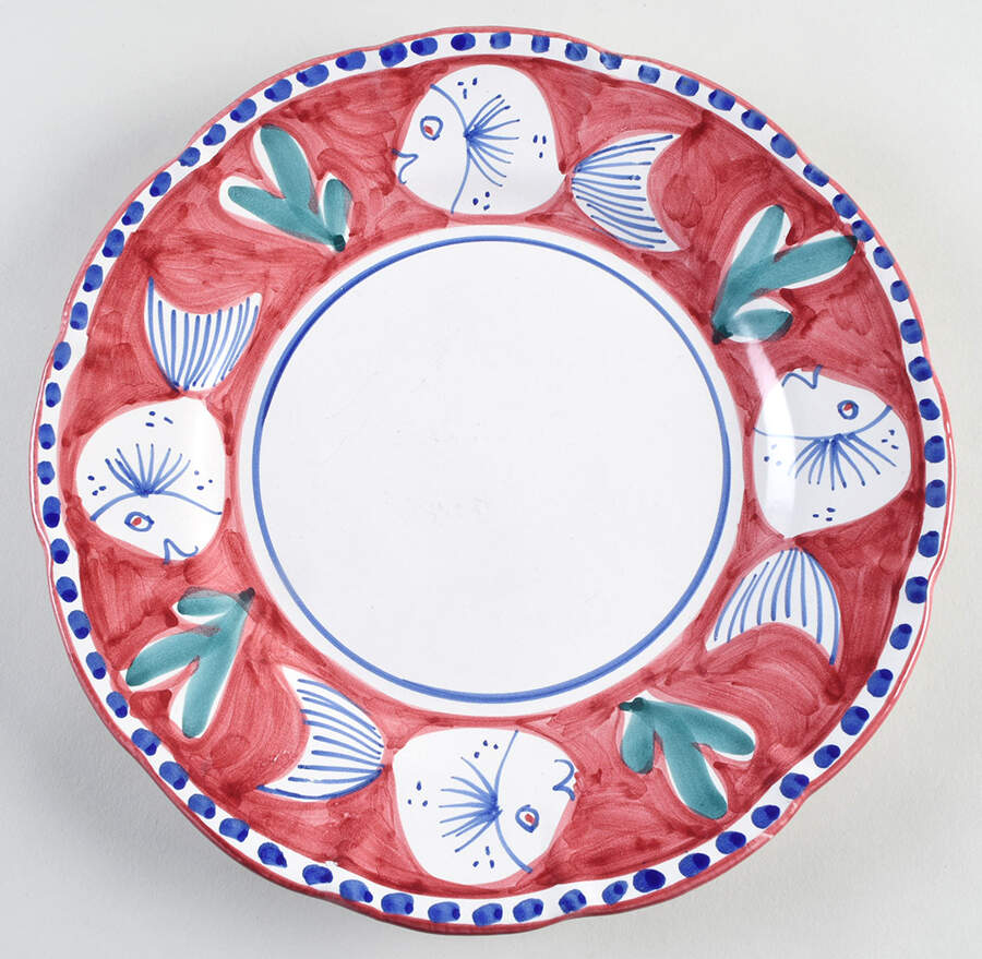 Pesce Red Service Plate (Charger) by Vietri (Italy)-1