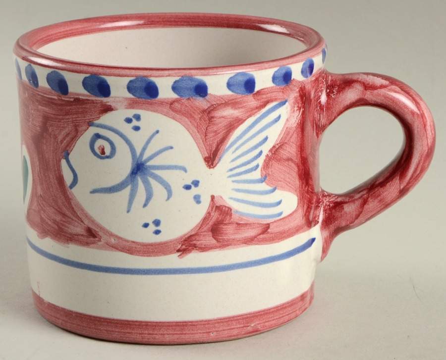 Pesce Red Child's Mug by Vietri (Italy)-1