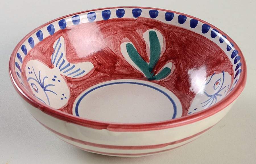 Pesce Red Fruit/Dessert (Sauce) Bowl by Vietri (Italy)-1