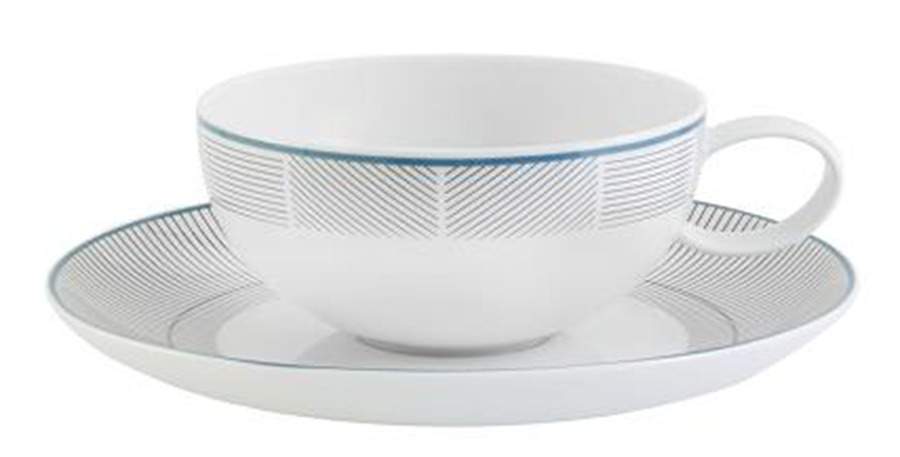 Orquestra Flat Cup & Saucer Set by Vista Alegre-1