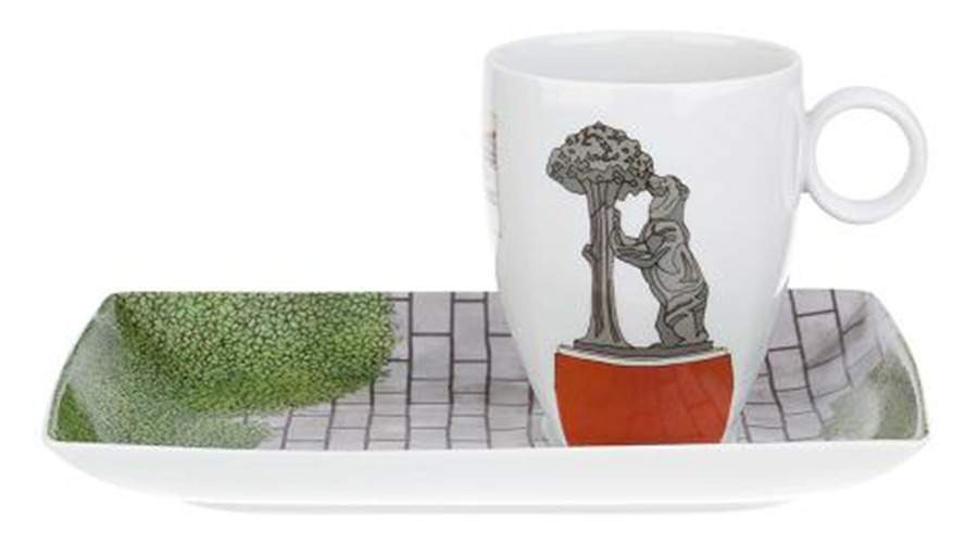 Alma de Madrid Rectangular Snack Tray & Mug Set by Vista Alegre-1