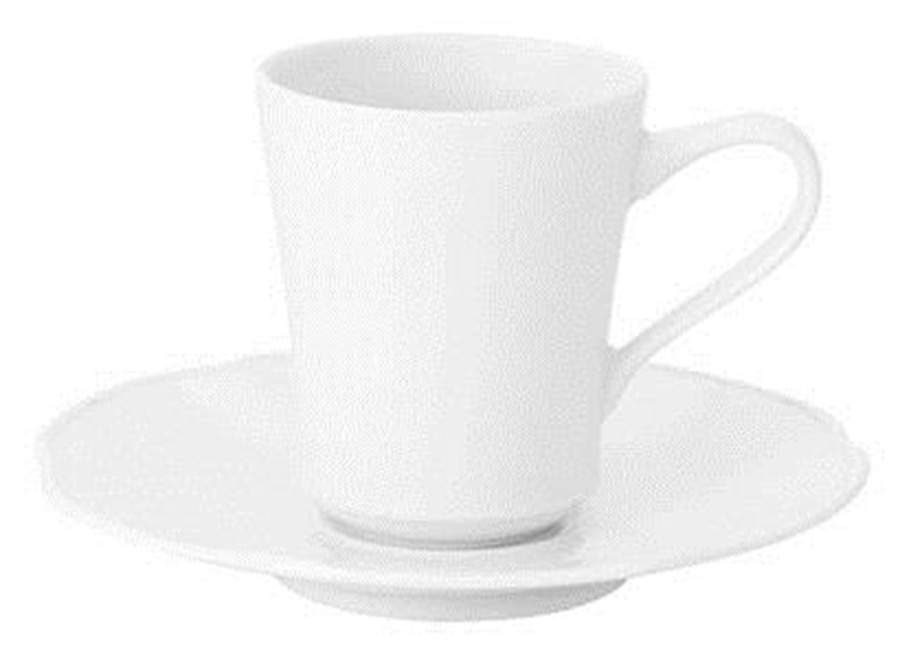 Crown White Flat Demitasse Cup & Saucer Set by Vista Alegre-1