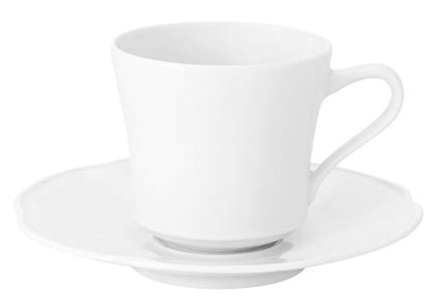 Crown White Flat Demitasse Cup & Saucer Set by Vista Alegre-1