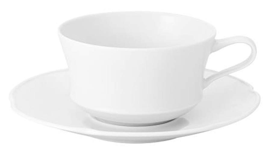 Crown White Flat Cup & Saucer Set by Vista Alegre-1