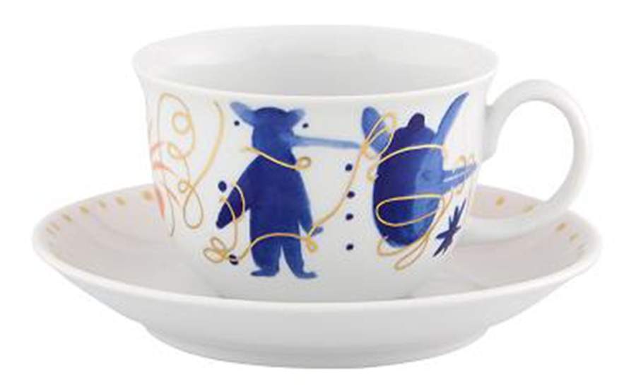 Folkifunki Flat Cup & Saucer Set by Vista Alegre-1