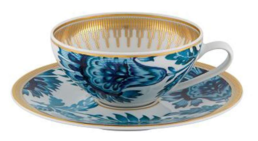 Gold Exotic Flat Cup & Saucer Set by Vista Alegre-1