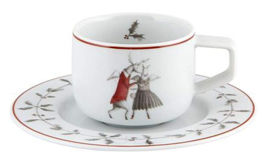 Noel Flat Demitasse Cup & Saucer Set by Vista Alegre-1