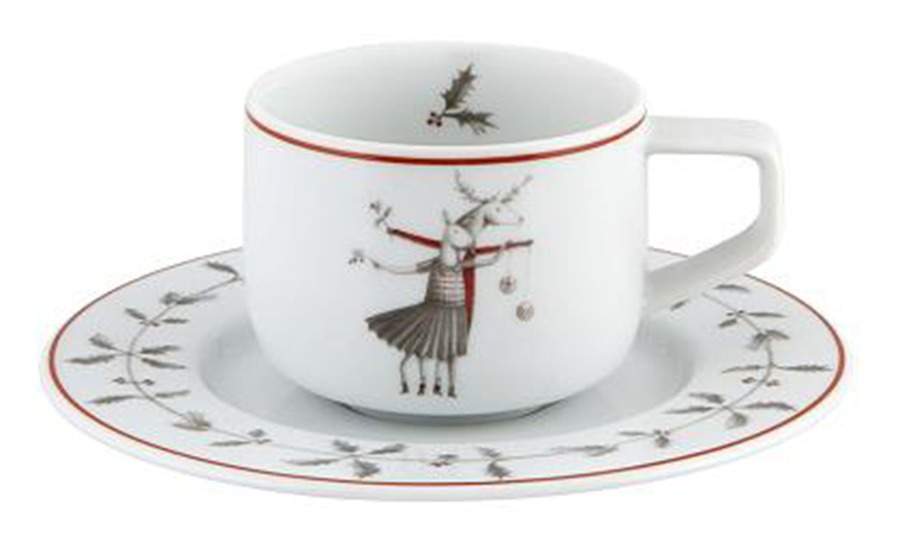 Noel Flat Demitasse Cup & Saucer Set by Vista Alegre-1
