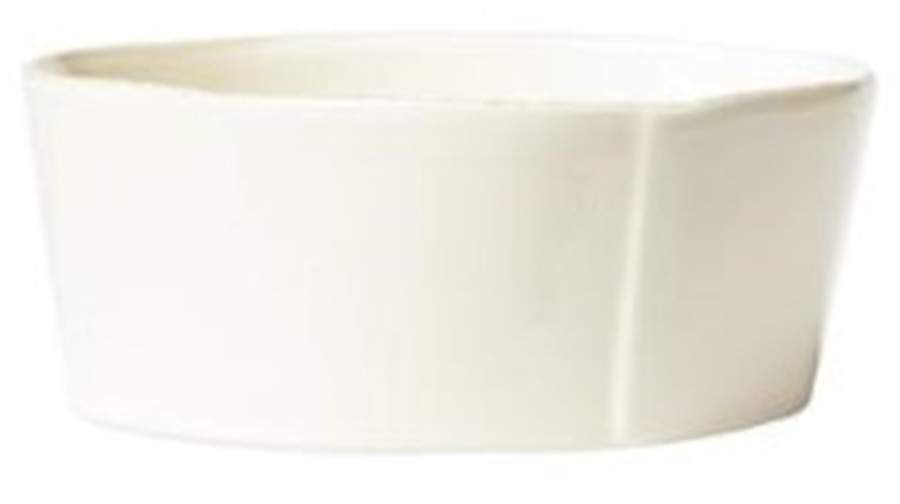 Lastra Linen (Light Cream-Off White Glaze) 8" Round Serving Bowl by Vietri (Italy)-1