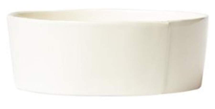 Lastra Linen (Light Cream-Off White Glaze) 10" Round Serving Bowl by Vietri (Italy)-1