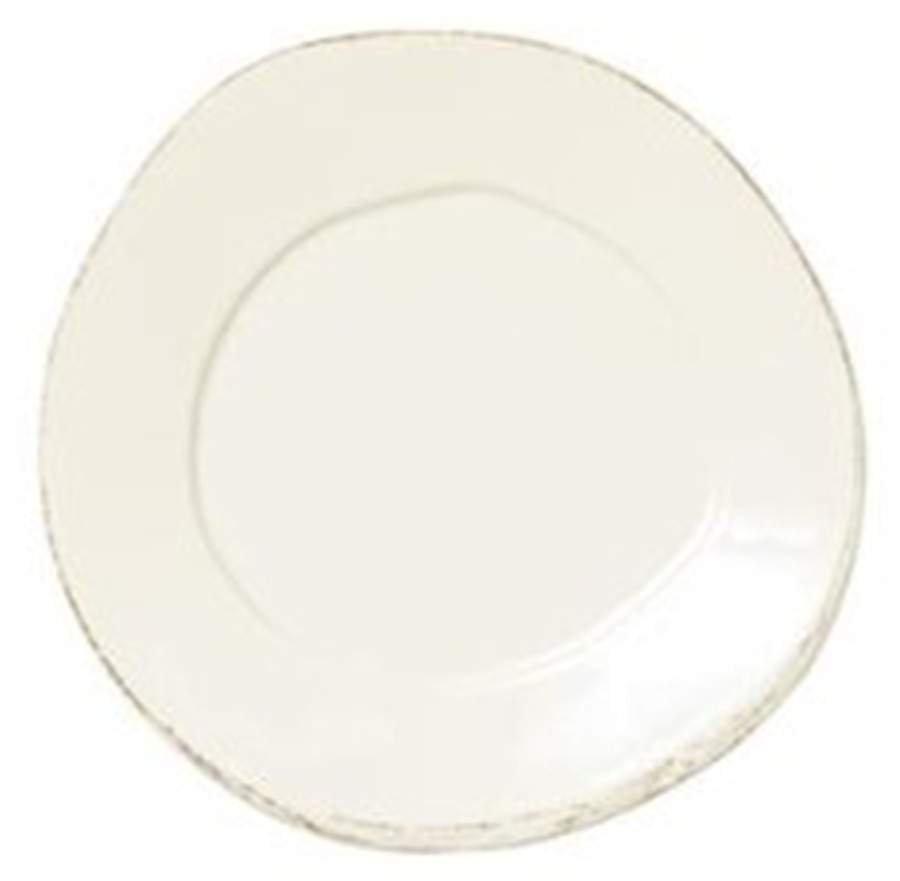 Lastra Linen (Light Cream-Off White Glaze) Salad Plate by Vietri (Italy)-1