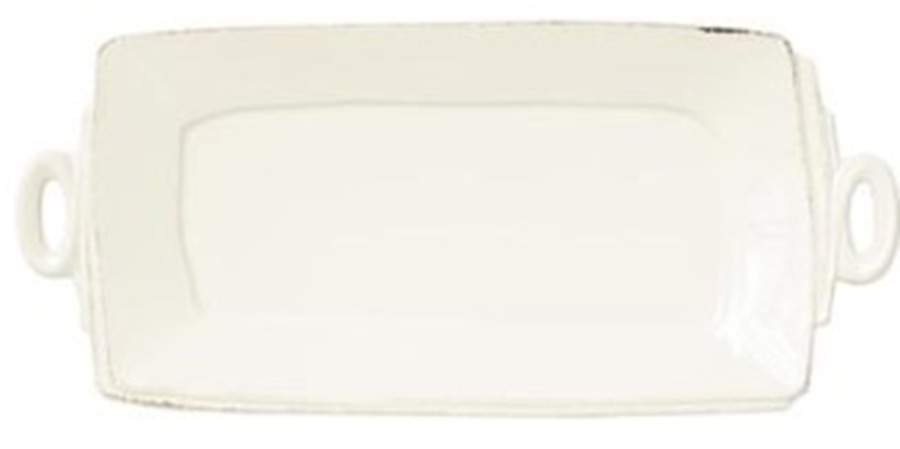 Lastra Linen (Light Cream-Off White Glaze) 16" Rectangular Serving Platter by Vietri (Italy)-1