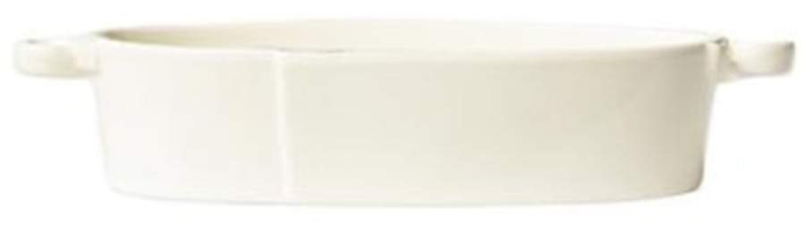 Lastra Linen (Light Cream-Off White Glaze) 15" Oval Baker by Vietri (Italy)-1