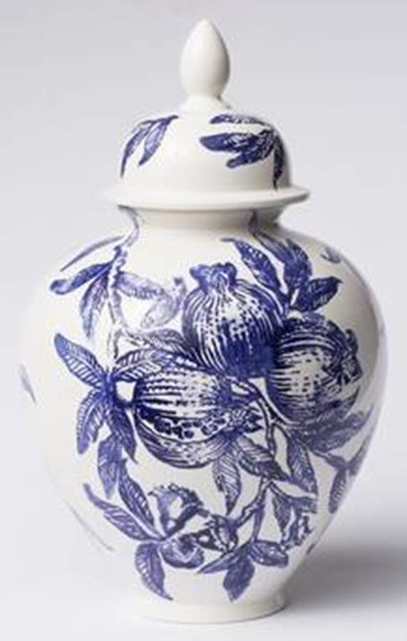 Melagrana Blu Large Ginger Jar & Lid by Vietri (Italy)-1