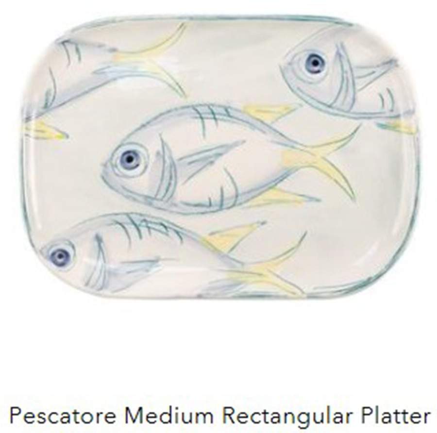 Pescatore 14" Rectangular Serving Platter by Vietri (Italy)-1