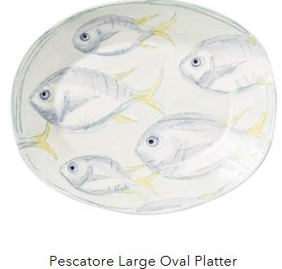 Pescatore 19" Oval Serving Platter by Vietri (Italy)-1
