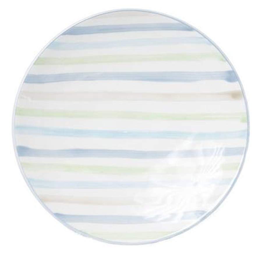 Stripe Dinner Plate by Vietri (Italy)-1