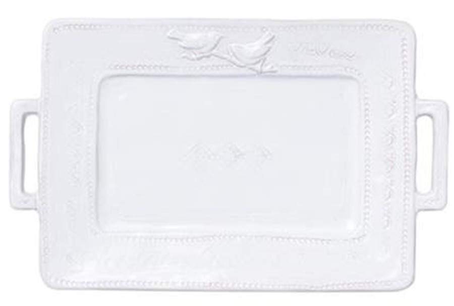 Bellezza Stone 17" Rectangular Serving Platter by Vietri (Italy)-1