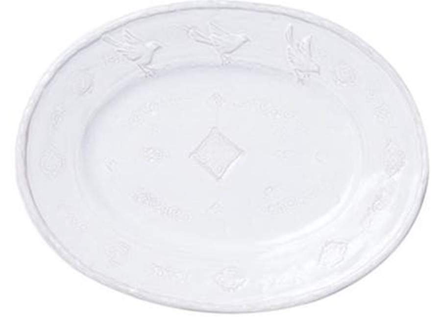 Bellezza Stone 17" Oval Serving Platter by Vietri (Italy)-1