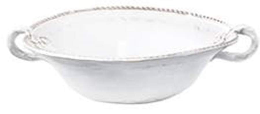 Bellezza Stone 11" Round Handled Bowl by Vietri (Italy)-1