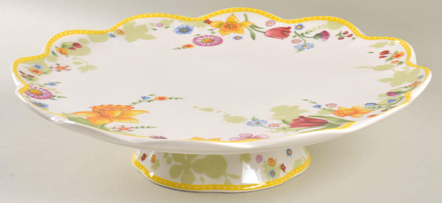 Spring Awakening 12" Diameter Pedestal Cake Stand by Villeroy & Boch-1
