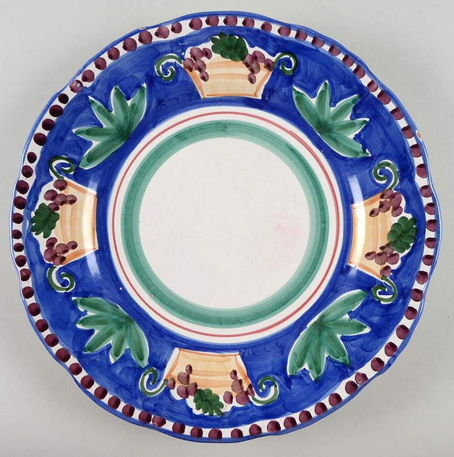 Campagna-Grape Basket Dinner Plate by Vietri (Italy)-1