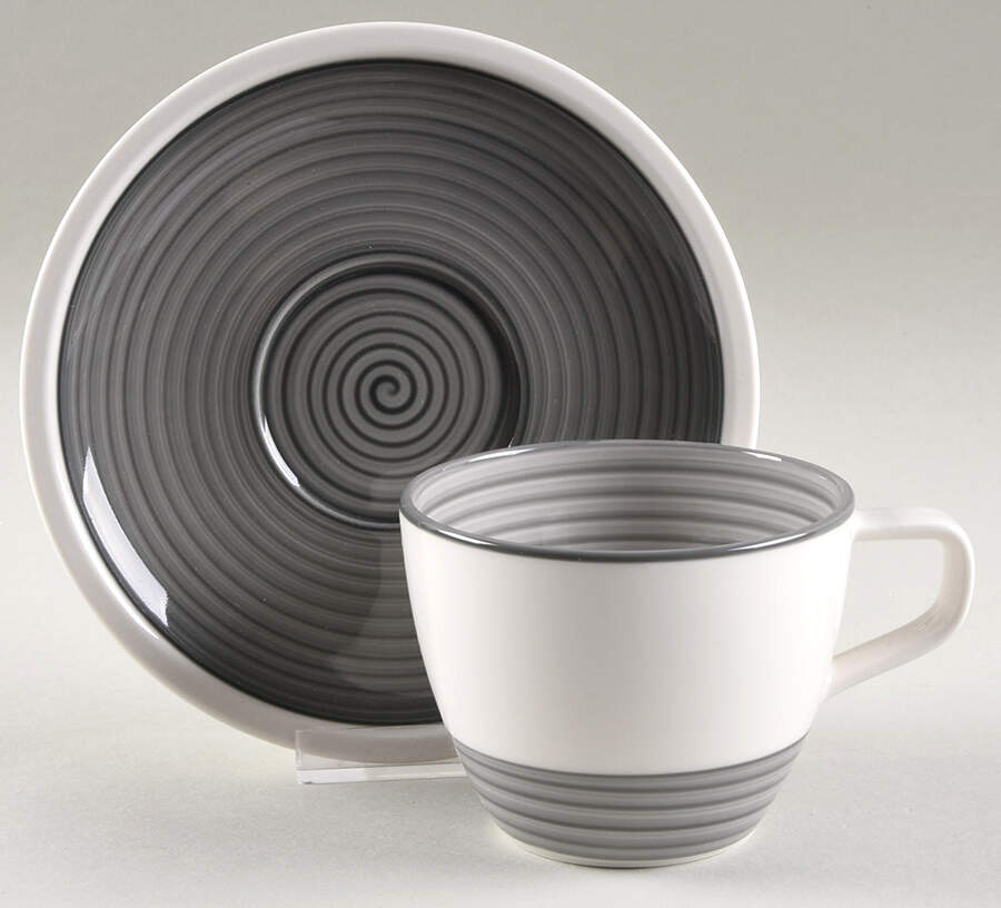 Artesano Nature Manufacture Gris Flat Cup & Saucer Set by Villeroy & Boch-1