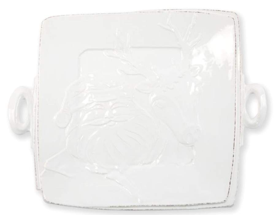 Lastra Winterland 13" Square Handled Platter by Vietri (Italy)-1
