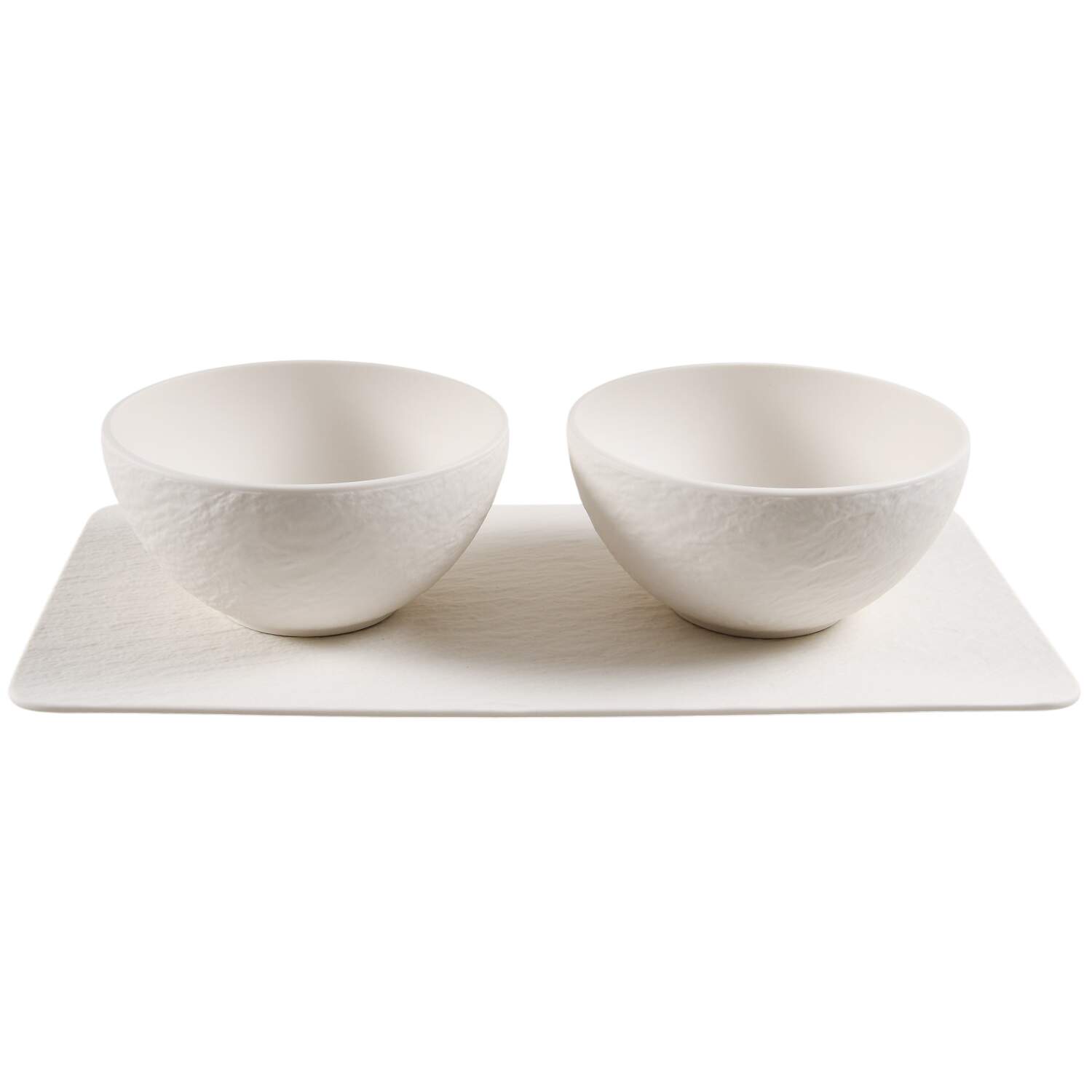 Manufacture Rock 2 Bowls W/Tray Condiment Set by Villeroy & Boch-1