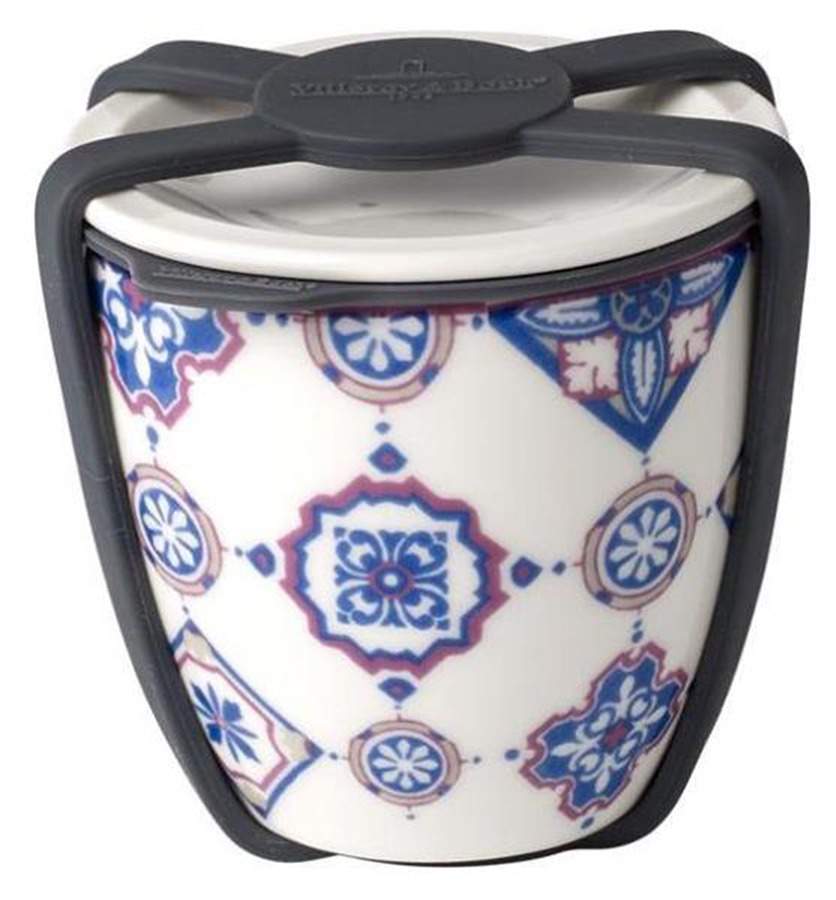 Indigo Caro Small Travel Bowl & Lid with Silicone Strap by Villeroy & Boch-1